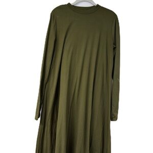 Casual Green Long Sleeve Crew Neck Sweater Dress Sz l